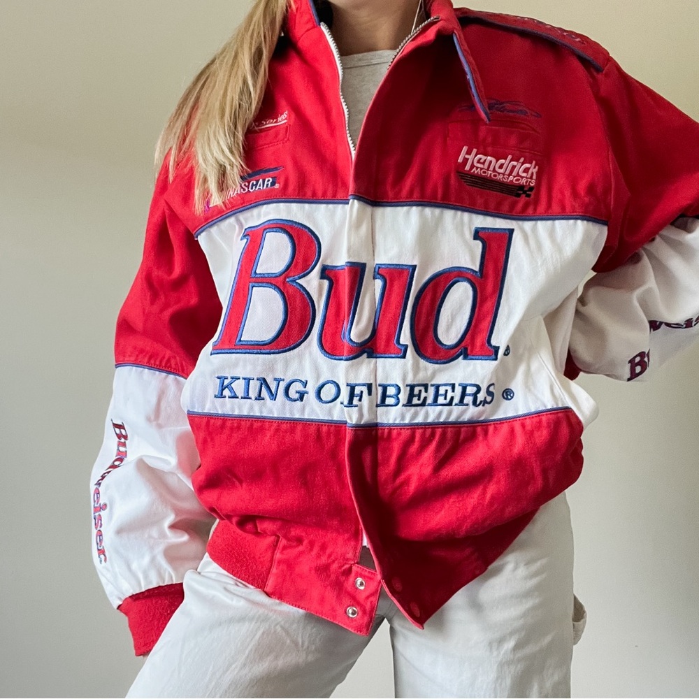 Vintage Budweiser Racing Jacket 90s NASCAR - Picture 13 of 13